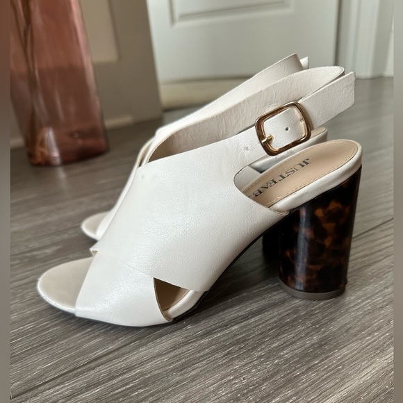JUSTFAB Jayda Sling-Back Heeled Sandal- Bone - Picture 2 of 13